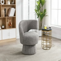 Okretna stolica za okretanje, stolica za kuhanje, okrugla fotelja sa širokim tapeciranim, baršunastom