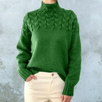 Pad džempera za žene Turtleneck dugih rukava s dugim rukavima visoki vrat nacrtni natop mastir