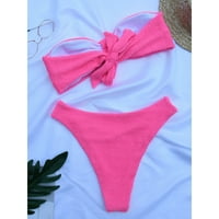HHEI_K ženski plivač plus veličina Plus kupaći kostim bikini puni u boji naglih Split dva kupaći kostim