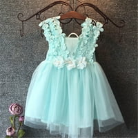 Dječje djevojke Crochet čipke haljine bez rukava Cvjeća za ruke haljine za vjenčanje