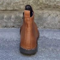 Jsaierl gležnjače za žene bez pete, novi luk podržavaju čizme bočni patentni zatvarač Vintage kožne cipele za prigušivanje kožu cipele s ravnim potpeticama