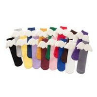 Dječje čarape Čarape Solid Color Wing Bow Poluigh High Tube Pile SOCKS Visoke čarape za gležnjeve Dinosaur