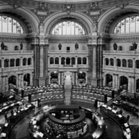 Interijeri biblioteke, glavna čitaonica, biblioteka Kongresa, Washington DC, USA Print