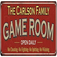 The Carlson Family Crvena igra Soba Metalni znak 108240038669