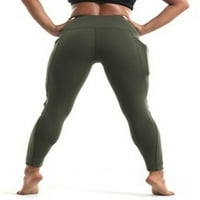 -Xl dame žene komprimiraju joga hlače sa džepovima s džepovima visoke strukske tajice fitness sport