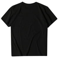 Ženski vrhovi Ženski suncokret Štampanje kratkih rukava majica Casual Tunic Tops bluza crna s