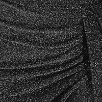 Plus veličina haljina, žene van ramena visoka proreza u tijesnoj bazi na čvrstom elegantnoj haljini kratkih rukava crne s