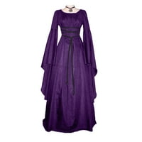 Maxi haljina za žene retro gotička haljina haljina dugih rukava čipka u vezu večernja party mat haljina