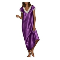 Hinvhai haljine za žensko čišćenje, ženske kratkih rukava V Domaća odjeća pidžama duga haljina na spavaćim