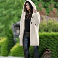 kakina s zimskim jakni za žene, žensku dugi rukav čistu boju dugi dugi dugi duks kardigan sa kapuljačom