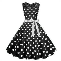 Ljetne haljine za žene formalne 1950-ih Vintage Swing točkice čipka mamur