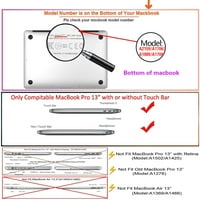 Kaishek Hard Case Cover kompatibilan sa - otpuštanje najnovije macbook Pro S sa + crni poklopac tastature Model: a a a a a cvijet 0129