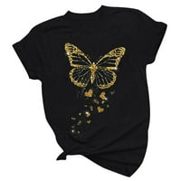 Thirts Majice za žene kratki rukav vrhovi bluze Redovno postavljanje T majice Pulover TESE vrhovi leptir