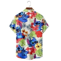 Disney Lilo & Bowtch majica kratki rukav, 3D tiskane havajske košulje Djeca odrasla plaža Kratki rukav