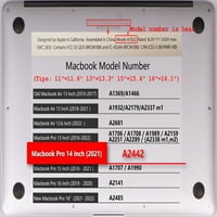 Kaishek Hard Shell Cover kompatibilan sa rel. MacBook PRO S sa dodirom ID tipa C model: M2 Mramor A