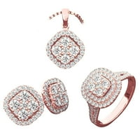 Yuehao nakit za nakit izvrsne prstenove ogrlice naušnice nakit za žene Diamond cirkon lanac privjesak za vjenčanje za enagentni rođendan valentinovskih poklona za djevojku ženska kćerka mama