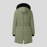 Ženske jakne plus veličina dnevna zimska rever ovratnik dugih rukava vintage zgušnjavaju tople kapuljače