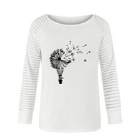 Voncos Women s dugim rukavima bluza majica - jesen i zimski čišćenje casual v izrez labavi fit tiskani