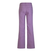 Wendunide Teretne hlače Žene Modni džep s visokim strukom Čvrsti povremeni labavi široki pantalone za