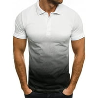 Lannger muške vrhove Sportska majica Lapel 3D gradijentna majica kratkih rukava Muška odjeća Stretch