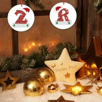 LisingTool božićni ukrasi ukrasi božićne slova Drveni ukrasi za božićne stablo Pismo viseći privjesci