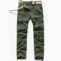 Aoujea teretni hlače za muškarce Solidan multi-džepni plus veličine opterećene kombinezone na otvorenom casual hlače pantalone redovno uklapanje