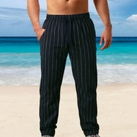 Smihono Muške modne čvrste ležerne trake elastične strugove Sport hlače Plaže Hlače Robusno rastezanje