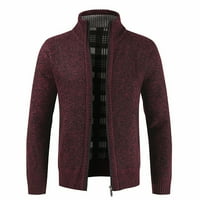 Muški pleten Zip up džemper sa ovratnikom Cardigan patentni zatvarač dugih rukava Pleteni jesenski trendovi
