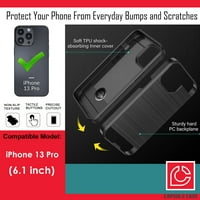 Capsule Case Case Cutrola kompatibilna s iPhone Pro [ShockOfund Texture Heavy Duty Crna futrola za telefon