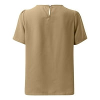 Spande pamučna košulja za žene za žene labavo Fit ženski okrugli vrat kratkih rukava majica Ljetni casual