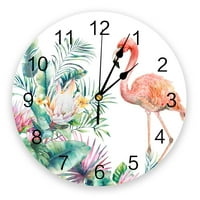 Životinjski Warbler Bird Tropska cvjetna lista Leptir Novi zidni sat Modni dnevni boravak Pogledajte