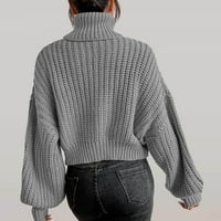 Ženski džemperi Moderni fit džemper pulover za odmor Turtleneck džemperi za teen djevojke sive s