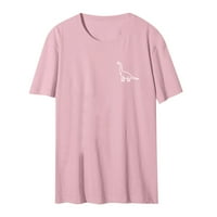 Moocorvic Žene Ljetne košulje Ljeto Slatka životinja Print Kratki rukav CrewNeck Labava Ležerne košulje