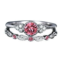 Nakit Ženski dijamantni prsten Par nakit par prstenovi set Veličina prstena za žene bakrene crvene boje