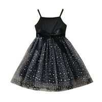 PIMFYLM lijepe vrtne haljine Toddler Baby Girl haljina Djevojke ruffle rukave Bowknot haljina crne 4