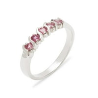 Britanci izrađeni sterling srebrnim prirodnim ružičastom turmalinom ženskim vječnim prstenom - Opcije