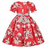 Vedolay Spring haljina Djevojke Haljina kratka rukava Tunička haljina od pune boje A-line, crvena, crvena