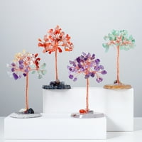 Hesoicy Fau Crystal Tree Ornament stoji prozirni pleteni pleteni realnistički izgled kućnog dekora Bonsai