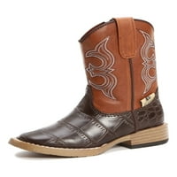 & F Western Boots Boys Bronc Cowboy Kid Gator Smeđa Rust 4445202