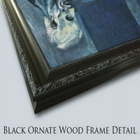 Vodeni ljiljani crni ukrašeni drva ugrađena platna umjetnost Monetom, Claude