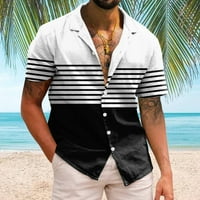 Muškarci Ležerne prilike kratkih rukava Summer Shortwn vrat 3D tiskane majice Modne top bluze