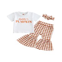 Canrulo novorođenčad dječje djevojke Halloween odijelo Pismo Ispiši majicu sa plaičnim pantalonama i