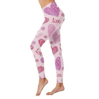 Dan zaljubljenih tiska visokog struka joga hlače za ženske tajice kompresije yoga trčanje fitnes visoke strukske tajice vruće ružičaste m