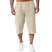Muški proljetni i ljetni pamučni duksevi jogging hlače labave casual beach odmor Capri hlače muške hlače