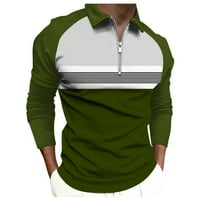Hanas Fashion Muška majica Muška majica Golf košulja Retro Color Contrast na otvorenom ulicom dugih rukava s gumbinim odjećom Odjeća za ispis Odjeća modni dizajner ležer