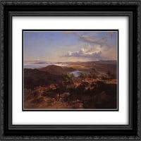 Jose Maria Velasco Gomez Matted Black Ornate uramljena umjetnost Ispis 'Dolina Meksika iz planine Santa