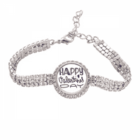 Sretan dan zaljubljenih slatki citat stil teniski lanac Anklet narukvica dijamantski nakit