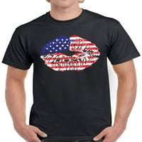 Američka zastava SAD Lips Kiss Majica - Četvrti jul Party Graphic Tees za muškarce