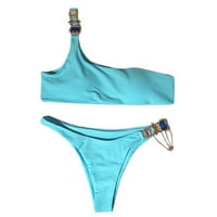 Zuwimk ženski tanki kupaći kupaći kostim, ženski visokokvalifični bikini zavojni kravatni kravat kupaći