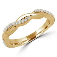 Veličanstvo dijamanti MD190038-8. 0. CTW okrugli dijamantni zavoj kraj vječni vjetar vjenčani prsten u 10k žuto zlato - veličine 8.5